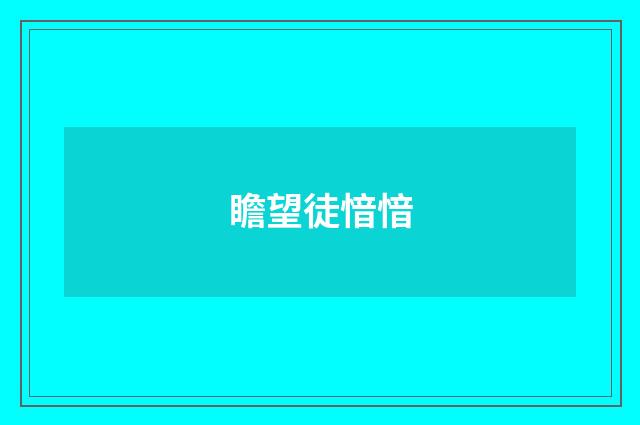 瞻望徒愔愔