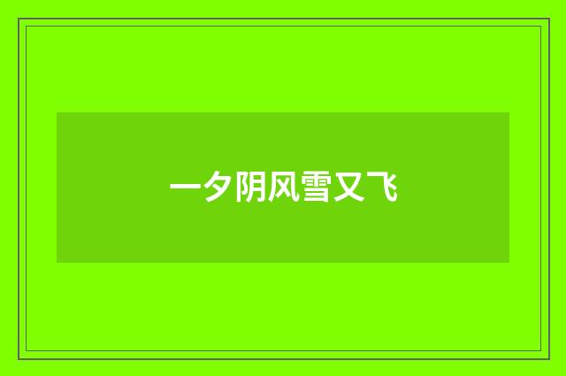 一夕阴风雪又飞