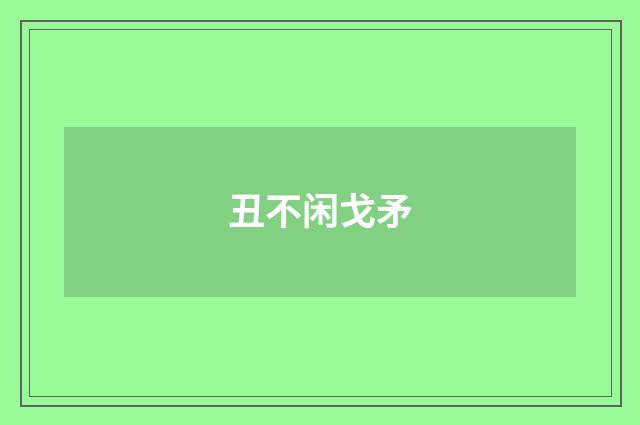 丑不闲戈矛