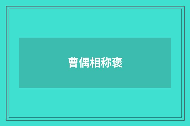 曹偶相称褒