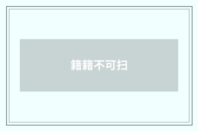 籍籍不可扫