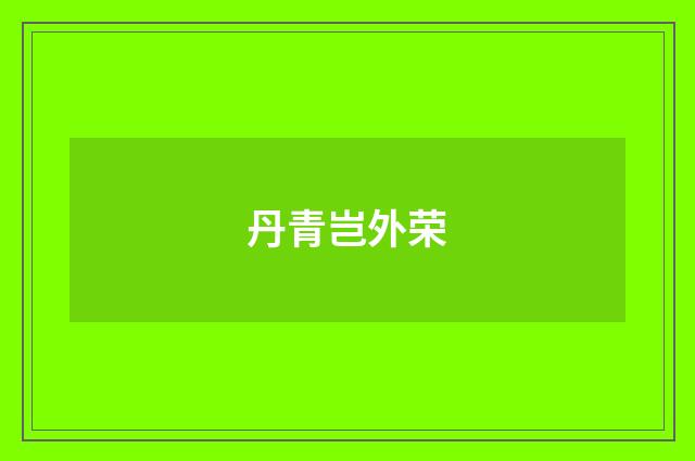 丹青岂外荣