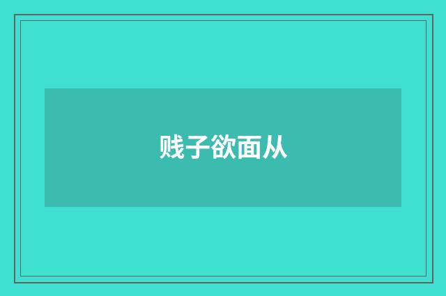 贱子欲面从