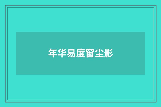 年华易度窗尘影