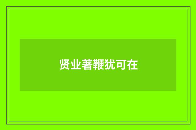 贤业著鞭犹可在