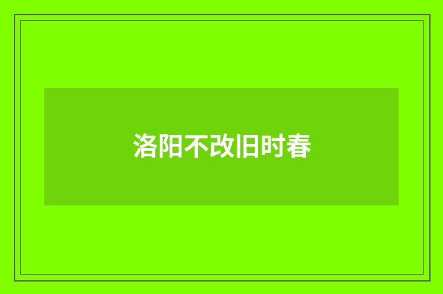 洛阳不改旧时春