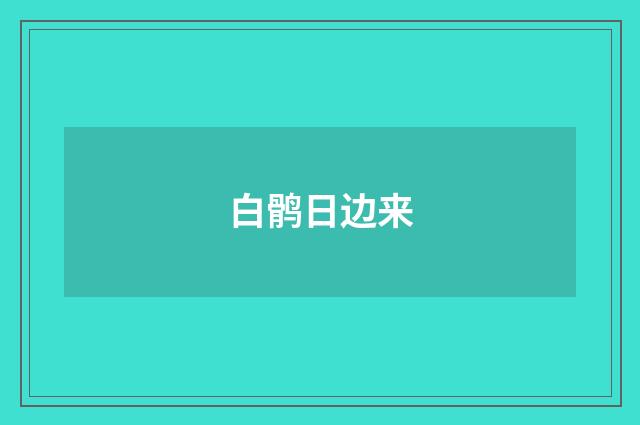 白鹘日边来