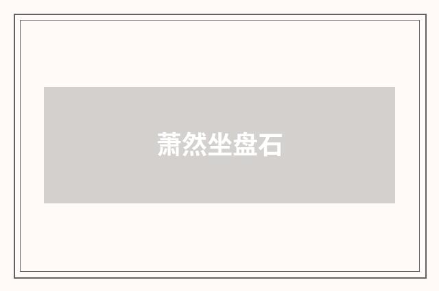 萧然坐盘石