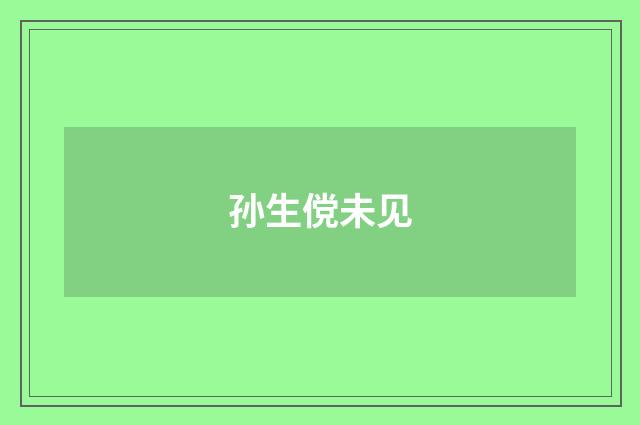 孙生傥未见