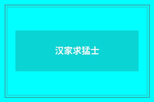 汉家求猛士