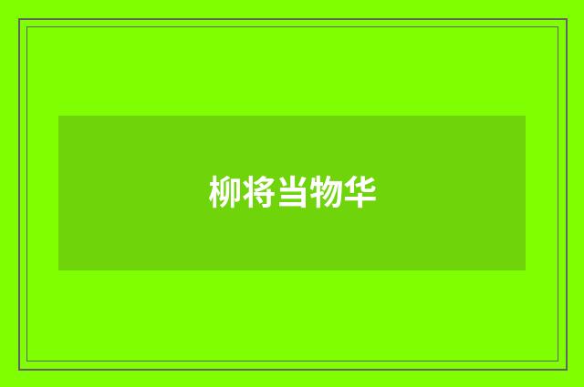 柳将当物华