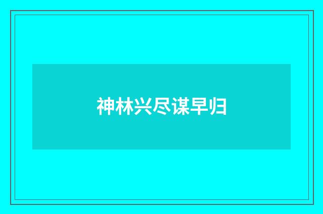 神林兴尽谋早归