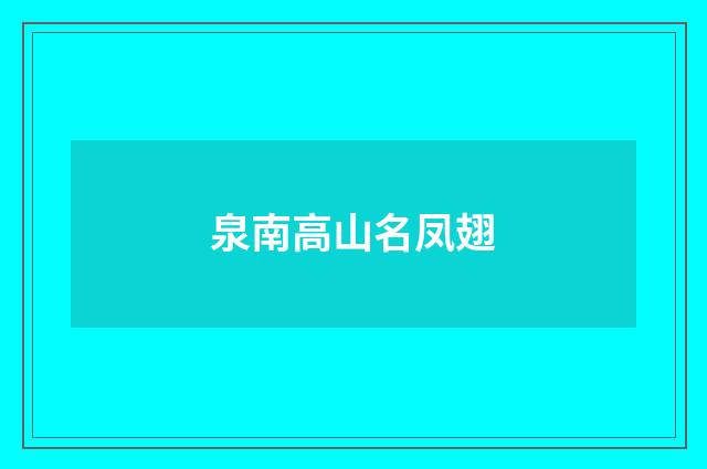泉南高山名凤翅