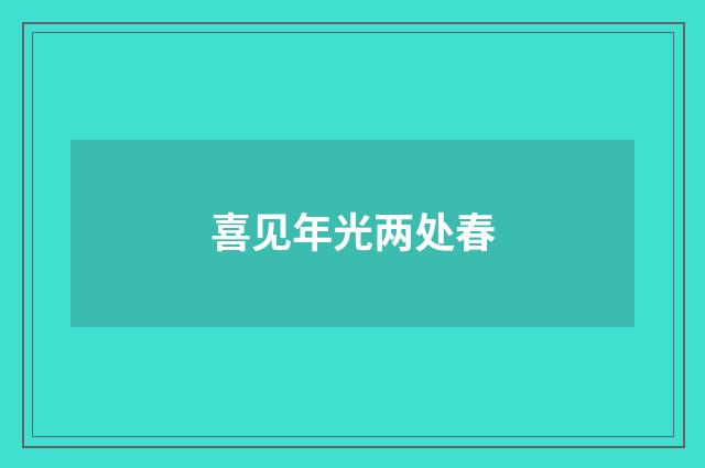 喜见年光两处春