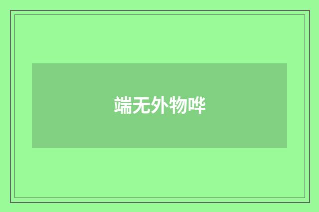 端无外物哗