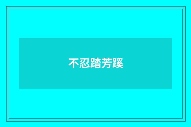 不忍踏芳蹊