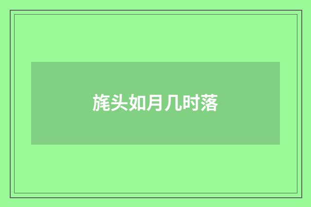 旄头如月几时落