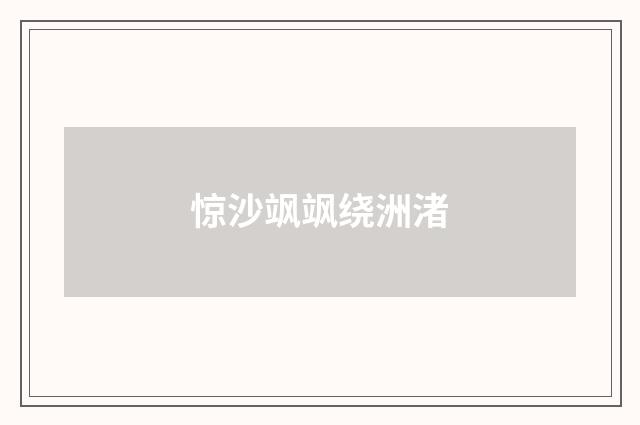 惊沙飒飒绕洲渚