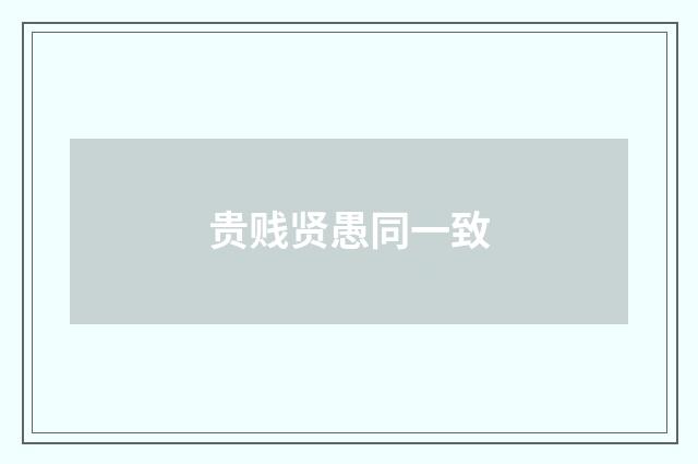 贵贱贤愚同一致