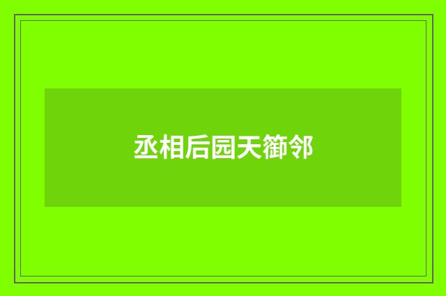 丞相后园天篽邻