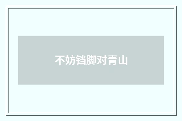 不妨铛脚对青山