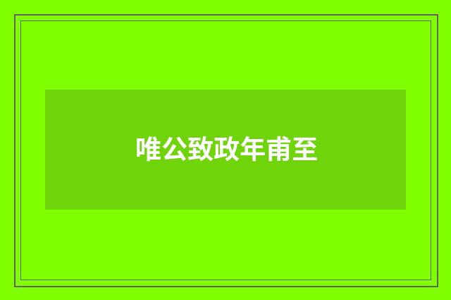 唯公致政年甫至