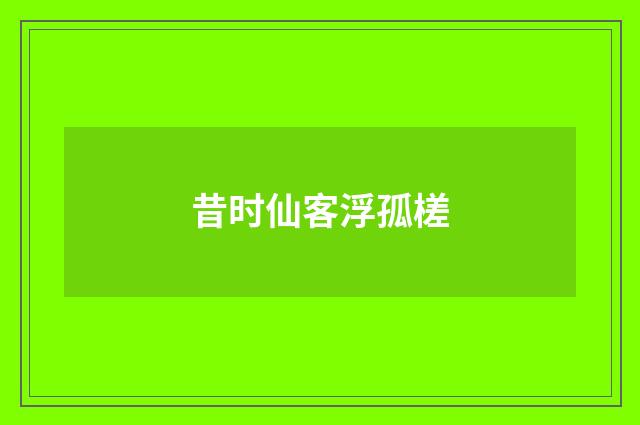 昔时仙客浮孤槎