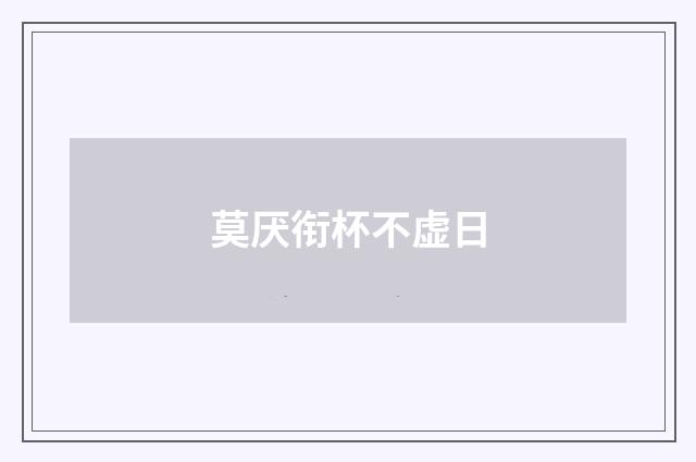 莫厌衔杯不虚日