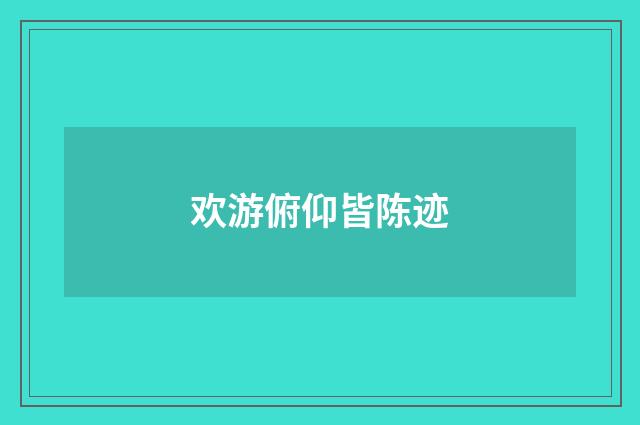 欢游俯仰皆陈迹