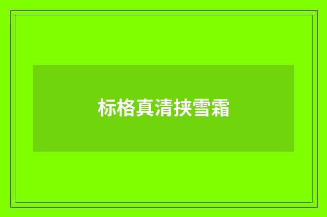 标格真清挟雪霜