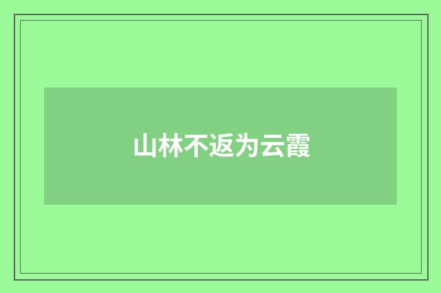 山林不返为云霞