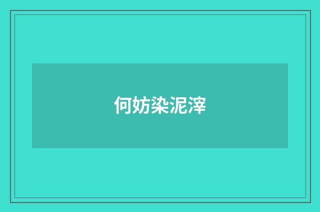 何妨染泥滓