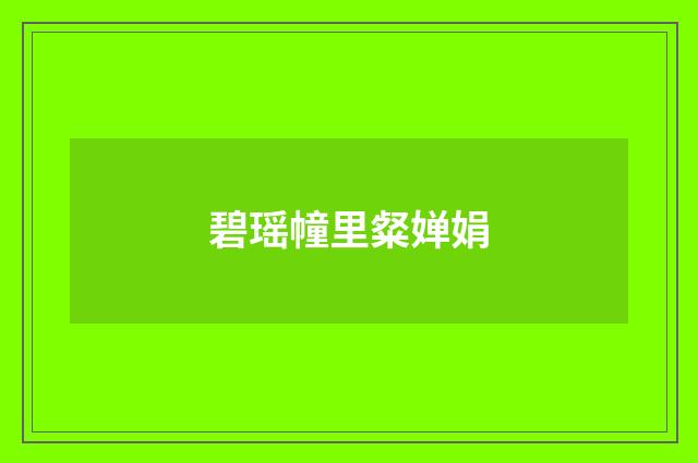 碧瑶幢里粲婵娟