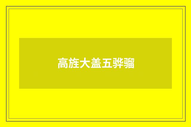 高旌大盖五骅骝