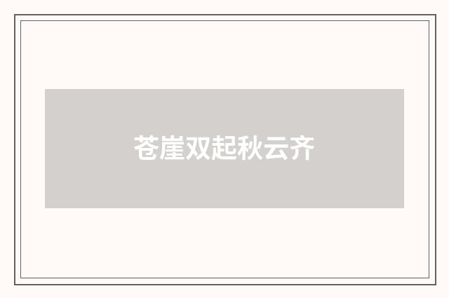 苍崖双起秋云齐