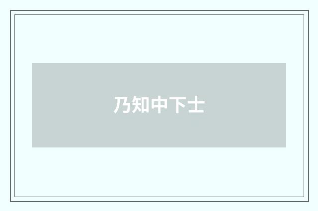 乃知中下士