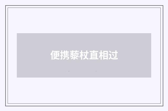 便携藜杖直相过