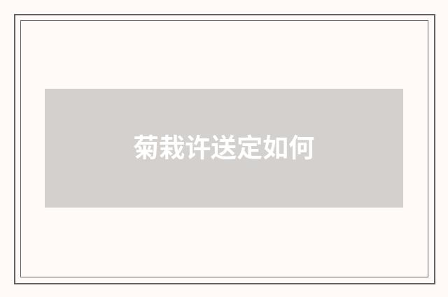 菊栽许送定如何