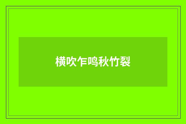 横吹乍鸣秋竹裂