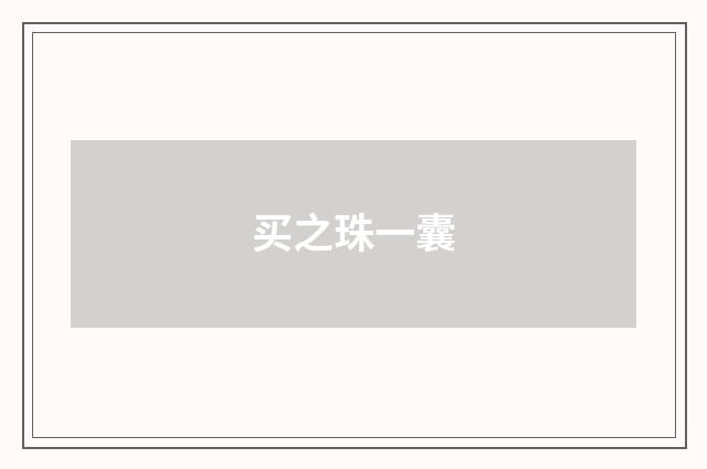 买之珠一囊