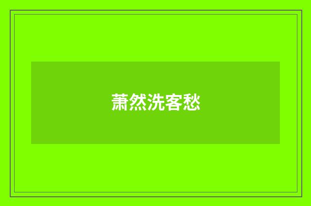 萧然洗客愁