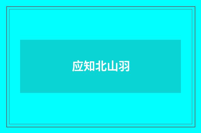 应知北山羽