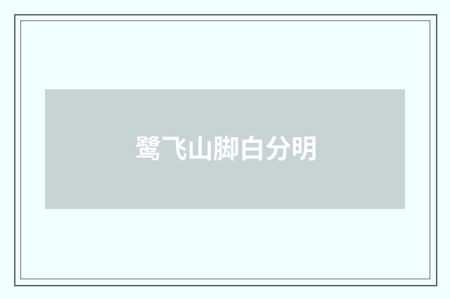 鹭飞山脚白分明