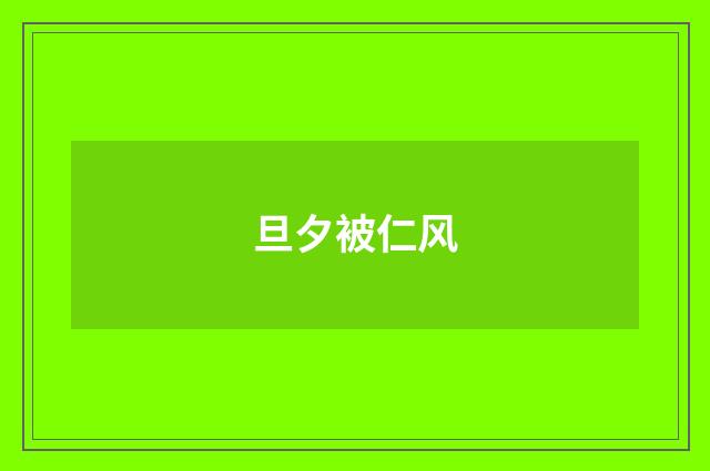 旦夕被仁风