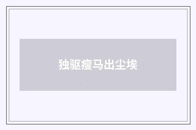 独驱瘦马出尘埃