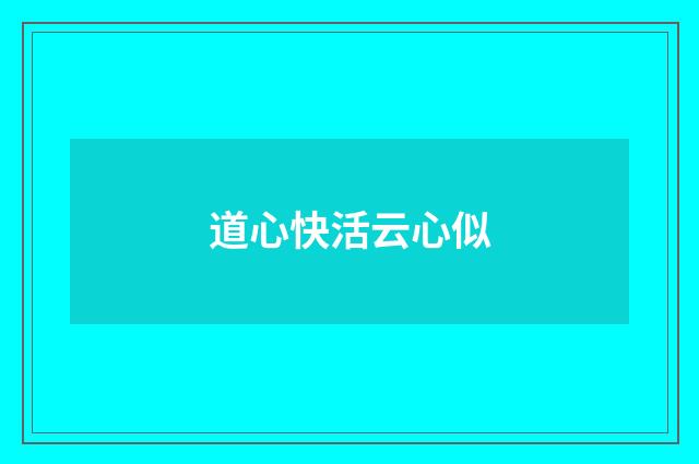 道心快活云心似