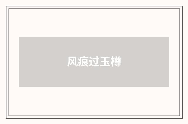 风痕过玉樽