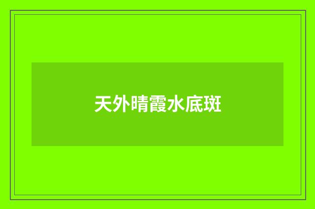 天外晴霞水底斑