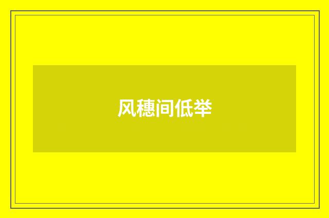 风穗间低举