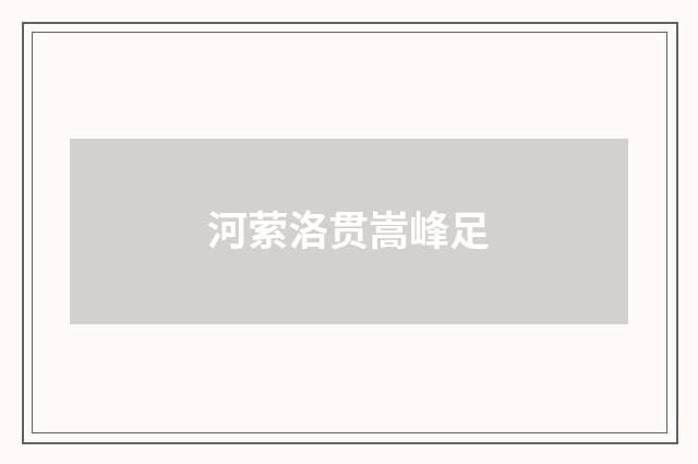 河萦洛贯嵩峰足